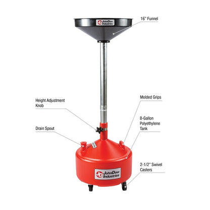 JohnDow 8-Gal. Economy Portable Poly Oil Drain P/N: JDI-8DCP