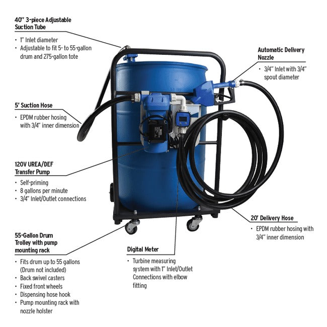 JohnDow AC 120V DEF Pump Kit with Trolley P/N: JDI-DEF-KIT