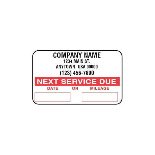 JohnDow Standard Service Reminder Sticker - Roll 1,000 P/N: SC-1000 Standard