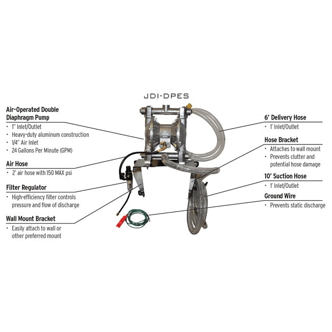 JohnDow UL Diaphragm Pump Evacuation System Kit P/N: JDI-DPES-UL