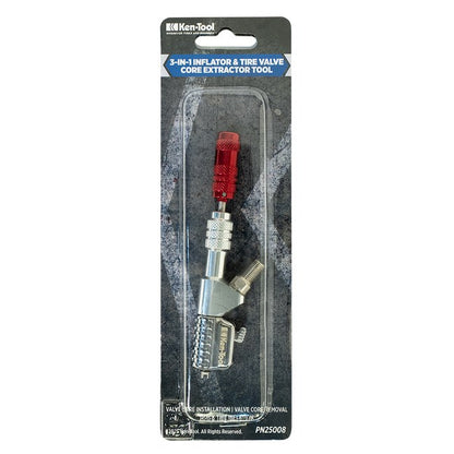 Ken-Tool 25008 3-in-1 Quick Inflator Valve Core Remover Chuck Connection