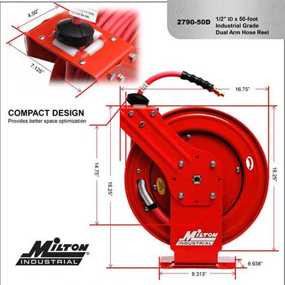 Milton 2790-50D Auto-Retracting Hose Reel 1/2" MNPT x 50'