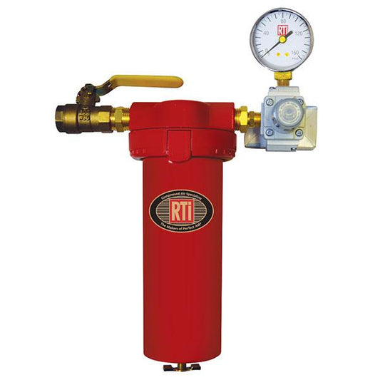 RTi STEALTH 7000B Coalescing Filter, 1/2" Inlet, Regulated 1/4" Outlet With Gauge
