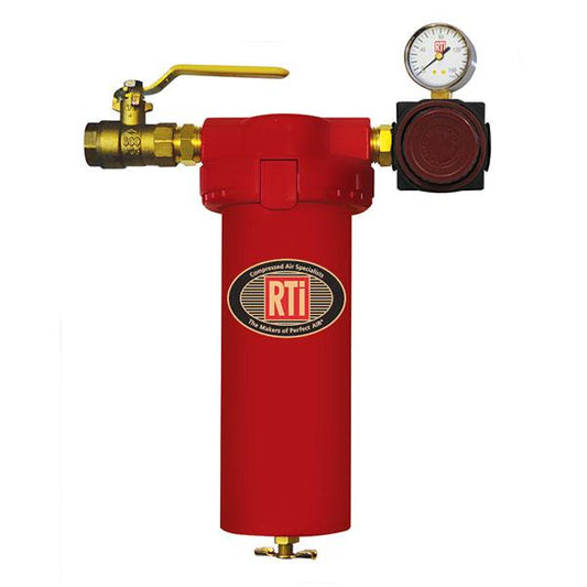 RTi STEALTH 1000B Coalescing Filter, 1/2" Inlet, Heavy Duty 1/2" Regulator With Gauge
