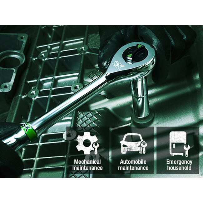 SK Tools SK01002 1/2 in. Drive, 160-Position Chrome Ratchet, 11.2 in. 8