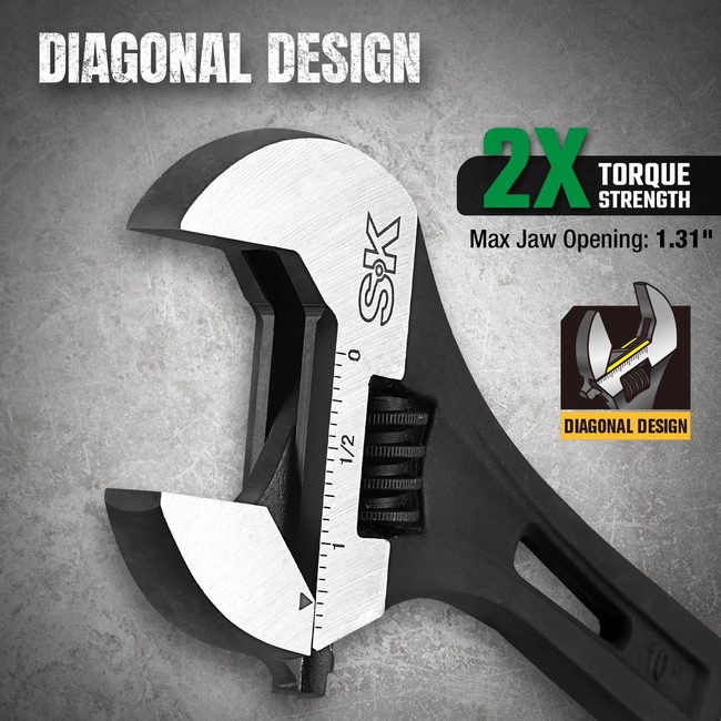 SK Tools SK01213 10 in. Efficient Adjustable Wrench 3