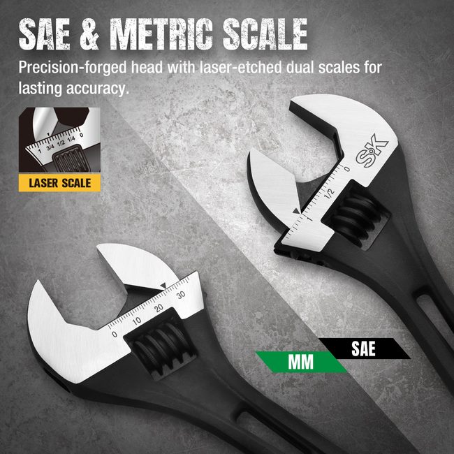 SK Tools SK01213 10 in. Efficient Adjustable Wrench 4