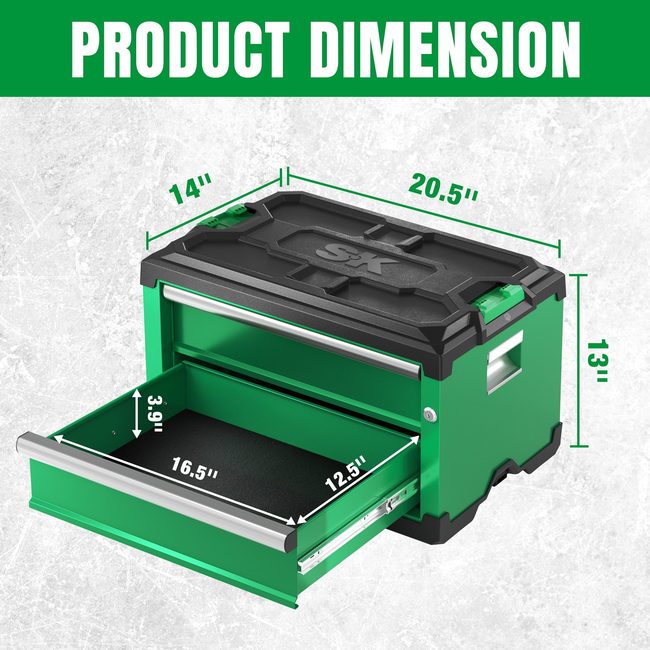 SK Tools SK03141 Modular Stackable Storage Toolbox, 2-Drawer 4