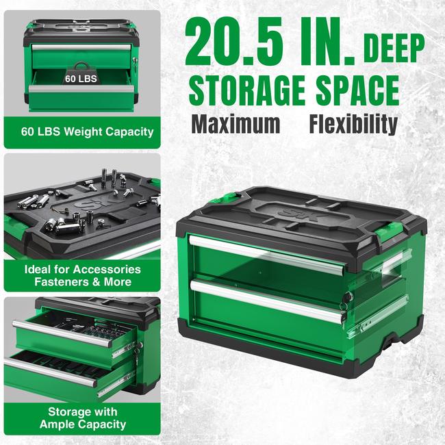 SK Tools SK03141 Modular Stackable Storage Toolbox, 2-Drawer 5