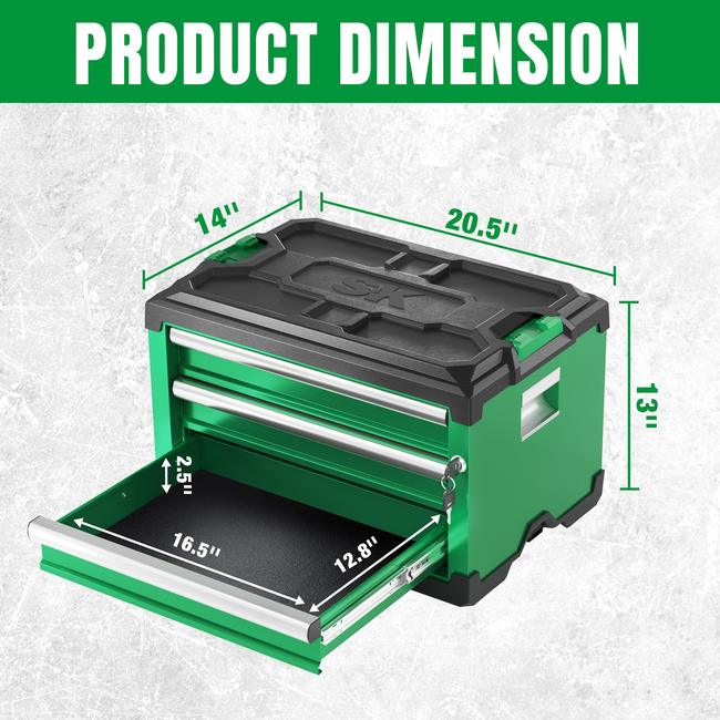 SK Tools SK03142 Modular Stackable Storage Toolbox, 3-Drawer 4