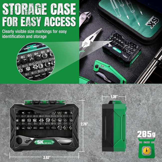 SK Tools SK03449 1/4 in. Drive, 32 Piece Mini Ratcheting Bit Set 3