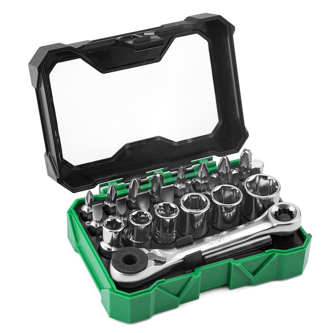 SK Tools SK03450 1/4 in. Drive, 24 Piece Mini Ratcheting Bit Set 1