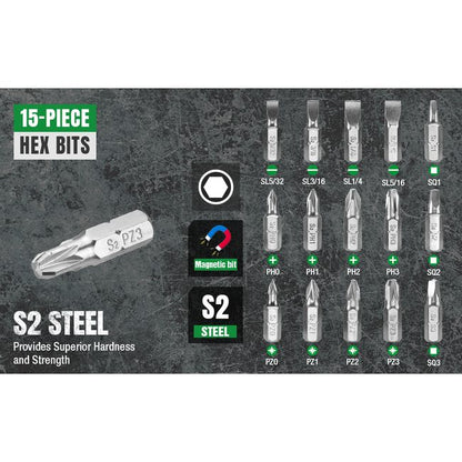 SK Tools SK03450 1/4 in. Drive, 24 Piece Mini Ratcheting Bit Set 5
