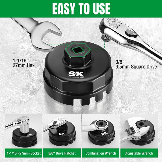 SK Tools SK03485 Cup-Style Oil Filter Wrench 7