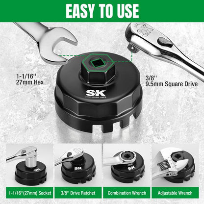 SK Tools SK03485 Cup-Style Oil Filter Wrench 7