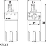 PCL ATC12 Filter-Regulator 1/2 inch Npt