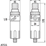 PCL ATC6 Filter-Regulator, 1/4 Inch Npt