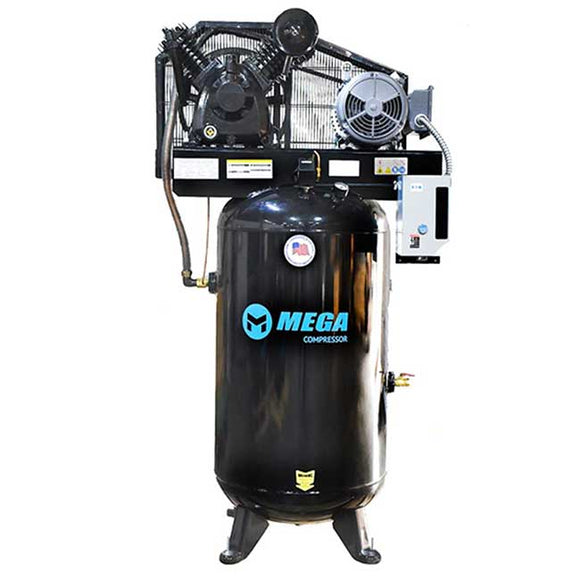 Mega Compressor MP-5080VMBA | 230V 5 HP Vertical Compressor 19 CFM, 80 Gallon