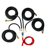 ESCO 10966 Manifold, 4 Way w/ 4x6 Ft. Hose w/ Clip on Chucks [For use with 10963]