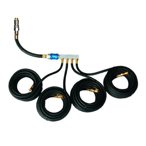 ESCO 10967 Manifold, 4 Way w/ 4x25 Ft. Hose w/ Clip on Chucks [For use with 10965]